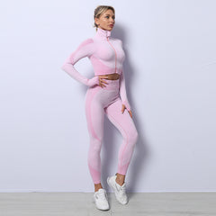 Seamless 3-Piece Yoga Set – Sculpting Gym & Lounge Fit